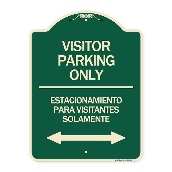 Bilingual Reserved Parking Visitor Parking Only Estacionamiento Para Visitantes, A-DES-G-1824-24304